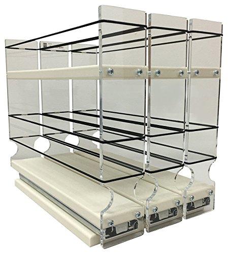 Vertical Spice - 222x1.5x11 DC - Spice Rack - 3 Drawers - 15 Regular/15 Half-size Capacity - Cabinet Mounted