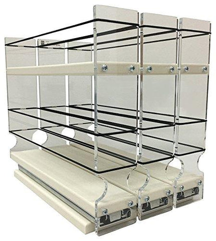 Vertical Spice - 222x1.5x11 DC - Spice Rack - 3 Drawers - 15 Regular/15 Half-size Capacity - Cabinet Mounted