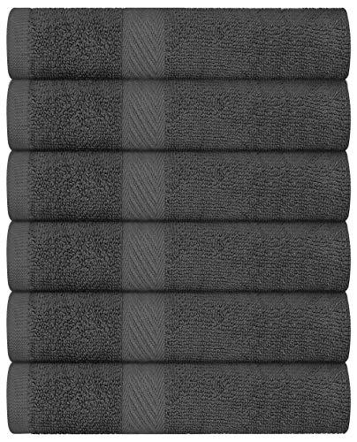 Utopia Towels Cotton Bath Towels, 6 Pack, (22 x 44 Inches), Pool Towels and Gym Towels, Grey