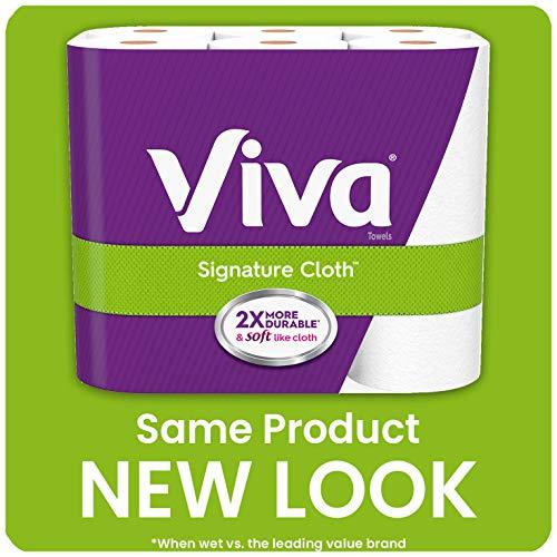 Viva Signature Cloth Choose-A-Sheet Paper Towels, Soft & Strong Kitchen Paper Towels, White, 6 Value Rolls (58 Sheets per roll)