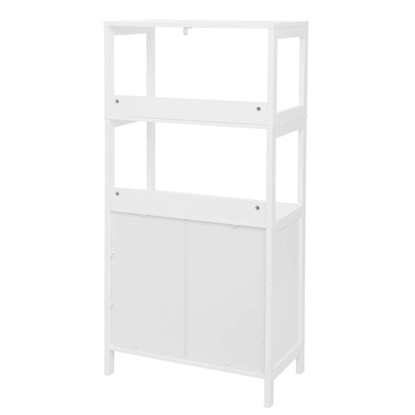 VASAGLE Bathroom Storage Cabinet with Drawer, 2 Open Shelves and Door Cupboard, Large Floor Cabinet in The Entryway Kitchen, White UBBC64WT