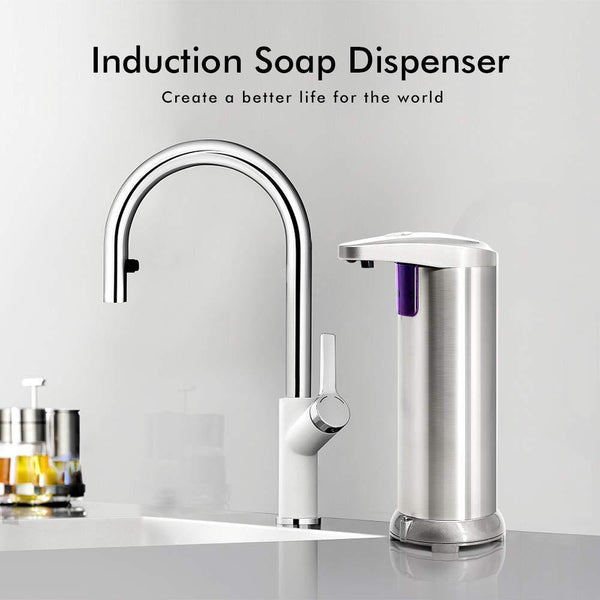 ELECHOK Soap Dispenser, Touchless Automatic Soap Dispenser, Infrared Motion Sensor Stainless Steel Dish Liquid Hands-free Auto Hand Soap Dispenser, Upgraded Waterproof Base [Newest Version]