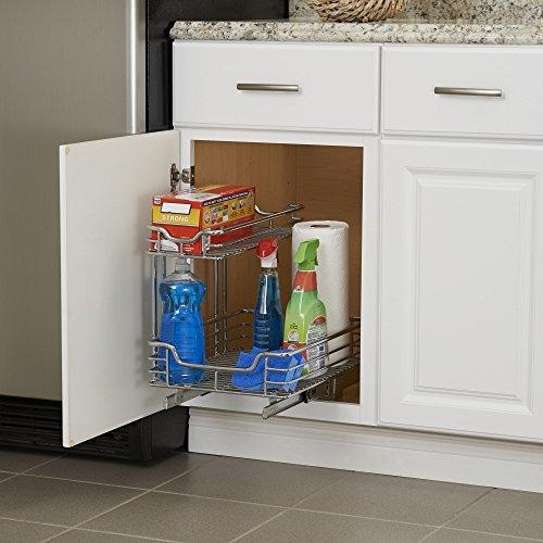 Household Essentials 1265B-1 Glidez Under Sink Sliding Organizer | Pull Out Cabinet Shelf | Wood | 11.5 Inches Wide