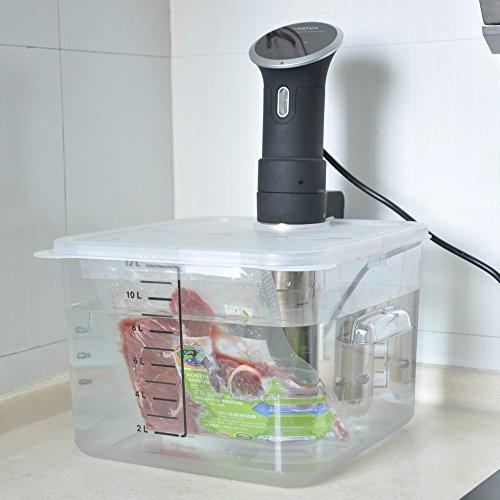 EVERIE Collapsible Hinged Sous Vide Container Lid Compatible with Anova Culinary Precision Cooker and 12,18,22 Quart Rubbermaid Container (Corner Mount)