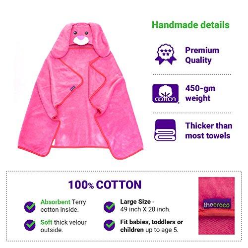 TheCroco Premium Hooded Towel: Ultra Soft, 100% Cotton, Super Absorbent & Thick Exceptionally Large