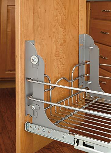 Rev-A-Shelf 5WB2-0918-CR Base Cabinet Pullout 2 Tier Wire Basket Reduced Depth Sink & Base Accessories, 9 W x 18 D-Inches