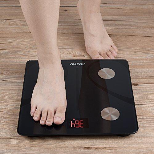 RENPHO Bluetooth Body Fat Scale Smart BMI Scale Digital Bathroom Wireless Weight Scale, Body Composition Analyzer with Smartphone App 396 lbs - Black