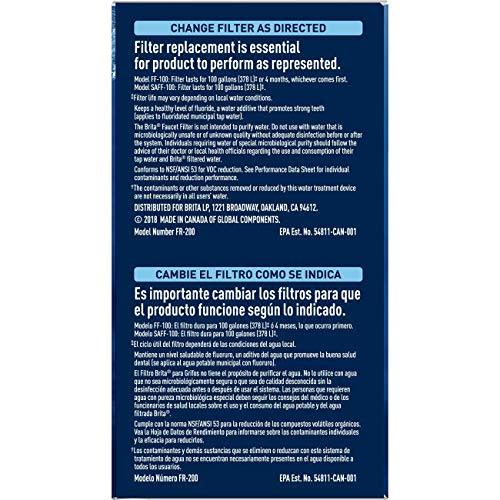 Brita Tap Water Filter, Water Filtration System Replacement Filters For Faucets, Reduces Lead, BPA Free – Chrome, 2 Count