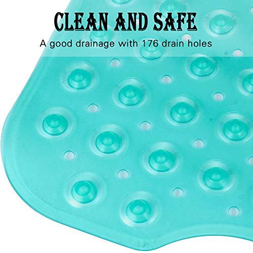 YINENN Bath Tub Shower Mat 40x16 Inch Non-Slip and Latex Free,Bathtub Mat with Suction Cups,Machine Washable Eco-Friendly Bath Mat (Clear)