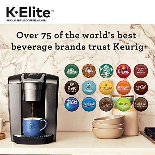 Keurig K-Elite Single Serve K-Cup Pod Coffee Maker, with Strong Temperature Control, Iced Coffee Capability, 12oz Brew Size, Programmable, Brushed Slate