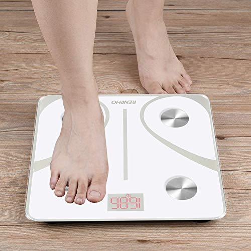 RENPHO Bluetooth Body Fat Scale Smart BMI Scale Digital Bathroom Wireless Weight Scale, Body Composition Analyzer with Smartphone App 396 lbs - Black