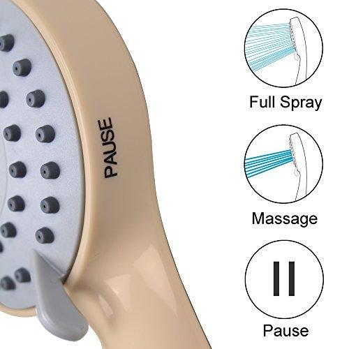 PIH High Pressure RV Handheld Shower Head Unit with Powerful Shower Spray w/Pause Setting, Multi-Functions, Bathroom Accessories w/ 59'' Hose, Bracket, Hose Clock