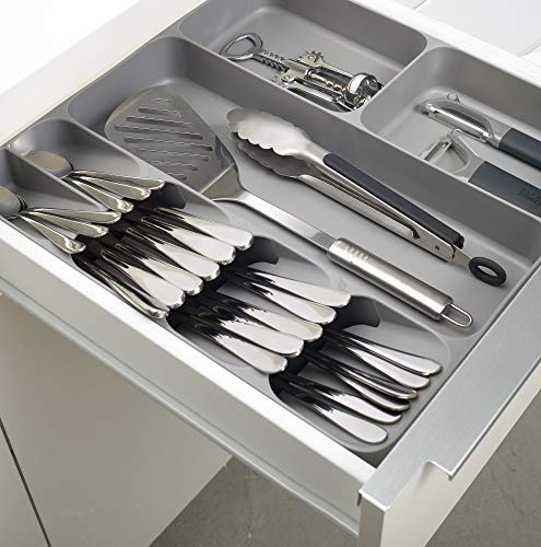 Joseph Joseph 85119 DrawerStore Kitchen Drawer Organizer Tray for Cutlery Silverware, Gray