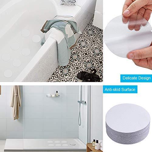 NORACLAN Stickers Shower Adhesive Bathtub Treads Clear Discs Tape 4x4 Inch Stickers in Kitchen Bath Floor Non-Slip Safety Kids Nonslip Bath Stickers