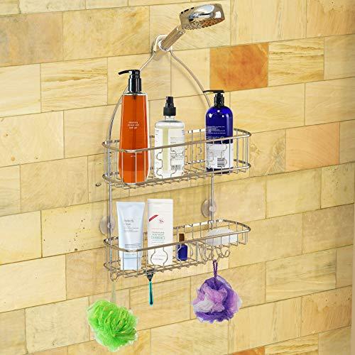 Simple Houseware Bathroom Hanging Shower Head Caddy Organizer, Chrome (26 x 16 x 5.5 inches)