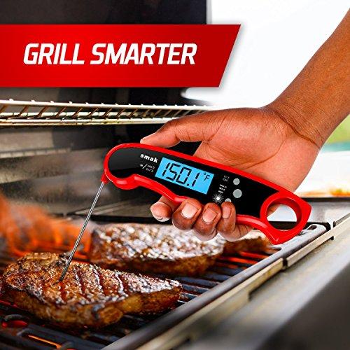 Digital Instant Read Meat Thermometer - Waterproof Kitchen Food Cooking Thermometer with Backlight LCD - Best Super Fast Electric Meat Thermometer Probe for BBQ Grilling Smoker Baking Turkey