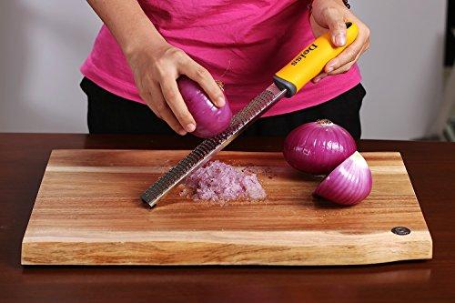 Deiss PRO Citrus Zester & Cheese Grater — Parmesan Cheese Lemon, Ginger, Garlic, Nutmeg, Chocolate, Vegetables, Fruits - Razor-Sharp Stainless Steel Blade Wide Dishwasher Safe