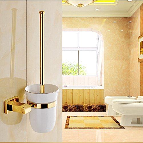 IYUEGO Gold Finish Bathroom Double-Deck Brass Material Triangular Storage Basket