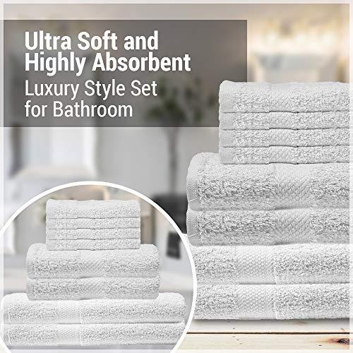 CrystalTowels 7-Pack Bath Towels - Extra-Absorbent - 100% Cotton - 27" x 52"