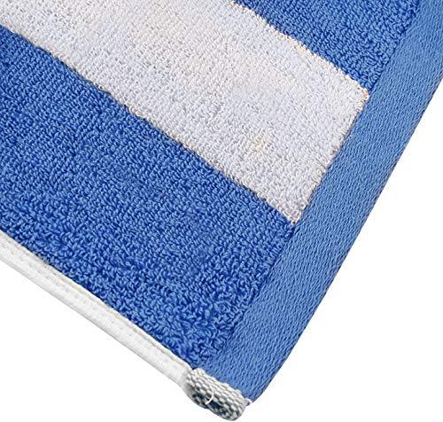 Utopia Towels Cabana Stripe Beach Towel - Large Pool Towel - Extra Large Bath Sheet (35 x 70 Inches), Blue - Maximum Softness and Absorbency