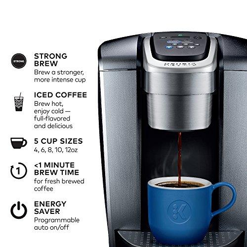 Keurig K-Elite Single Serve K-Cup Pod Coffee Maker, with Strong Temperature Control, Iced Coffee Capability, 12oz Brew Size, Programmable, Brushed Slate