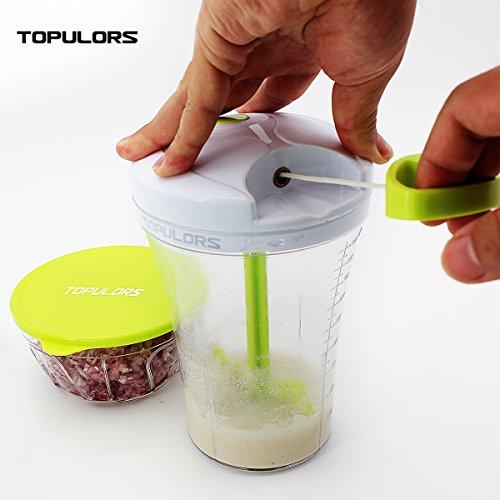 Topulors Manual Food Chopper Hand-Powered Food