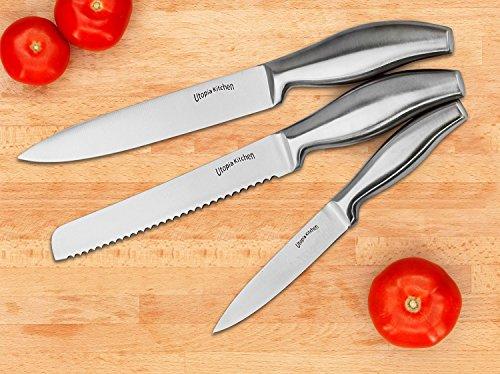 Premium Class Stainless Steel Kitchen 6 Piece Knives Set (5 Knives plus an Acrylic Stand) - by Utopia Kitchen