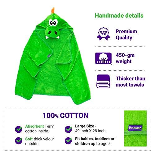 TheCroco Premium Hooded Towel: Ultra Soft, 100% Cotton, Super Absorbent & Thick Exceptionally Large