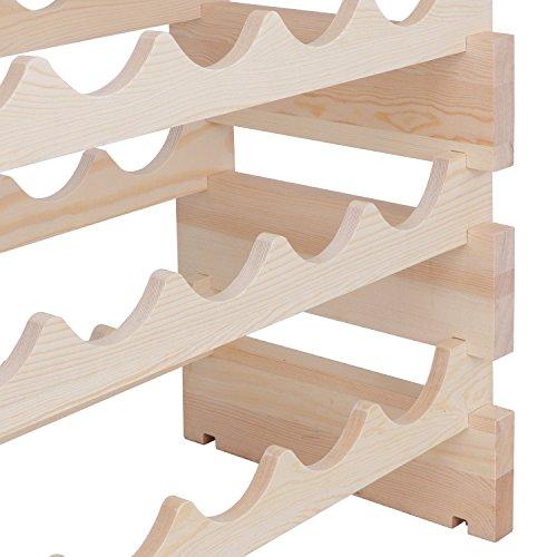 Smartxchoices 96 Bottle Stackable Modular Wine Rack Wooden Wine Storage Rack Free Standing Wine Holder Display Shelves, Wobble-Free, Solid Wood, (8 Row, 96 Bottle Capacity) (96 Bottle)