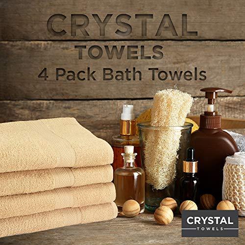 CrystalTowels 7-Pack Bath Towels - Extra-Absorbent - 100% Cotton - 27" x 52"