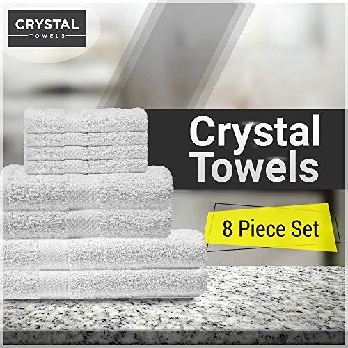 CrystalTowels 7-Pack Bath Towels - Extra-Absorbent - 100% Cotton - 27" x 52"