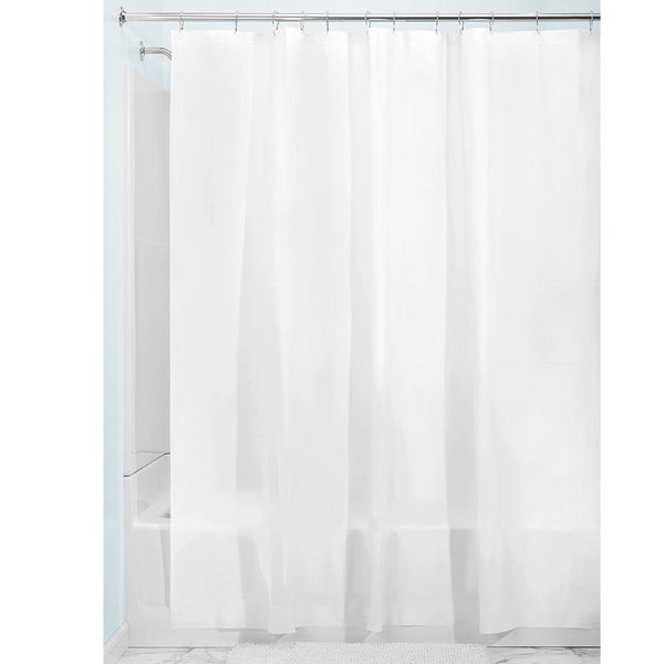 InterDesign PEVA Plastic Shower Bath Liner, Mold and Mildew Resistant for use Alone or with Fabric Curtain for Master, Kid's, Guest Bathroom, 72 x 72 Inches, White