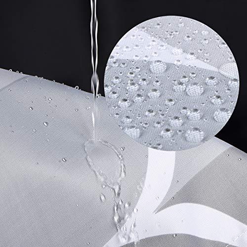 JRing Shower Curtain Polyester Fabric Waterproof Machine Washable with 12 Hooks 72x72 Inch