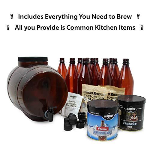 Mr. Beer 2 Gallon Complete Beer Making Kit Perfect for Beginners, Designed for Quick and Efficient Homebrewing, Premium Gold Edition