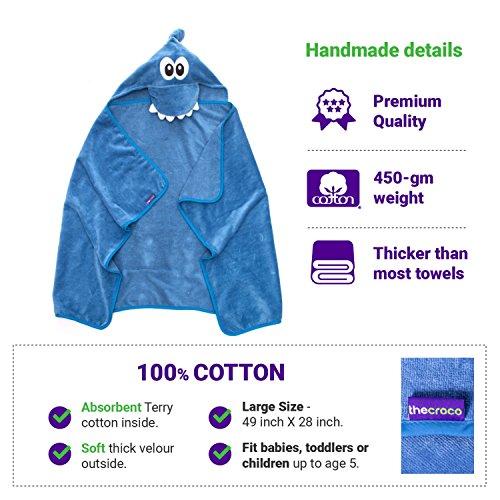 TheCroco Premium Hooded Towel: Ultra Soft, 100% Cotton, Super Absorbent & Thick Exceptionally Large