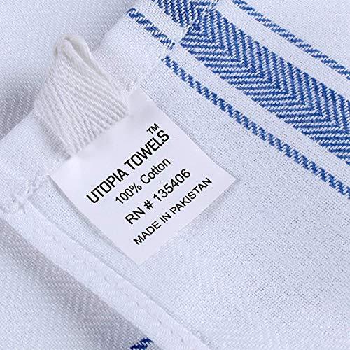 Utopia Towels Kitchen Towels 12 Pack, 15 x 25 Inches Cotton  Dish  Towels, Tea Towels and Bar Towels, Blue