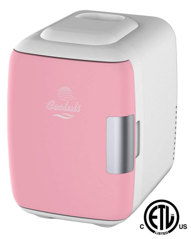 Cooluli Mini Fridge Electric Cooler and Warmer (4 Liter / 6 Can): AC/DC Portable Thermoelectric System w/ Exclusive On the Go USB Power Bank Option (White)