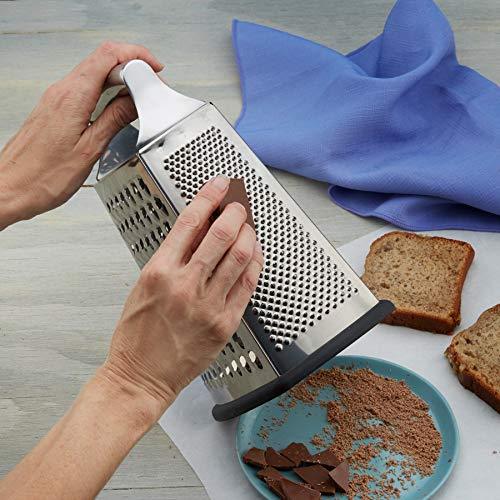 Spring Chef Box Grater, 4-Sided Stainless Steel Large 10-inch Grater for Parmesan Cheese, Ginger, Vegetables