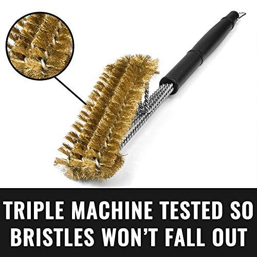 Grillaholics Grill Brush Bristle Free - Safe Grill Cleaning with No Wire Bristles - Professional Heavy Duty Stainless Steel Coils and Scraper - Lifetime Manufacturers Warranty