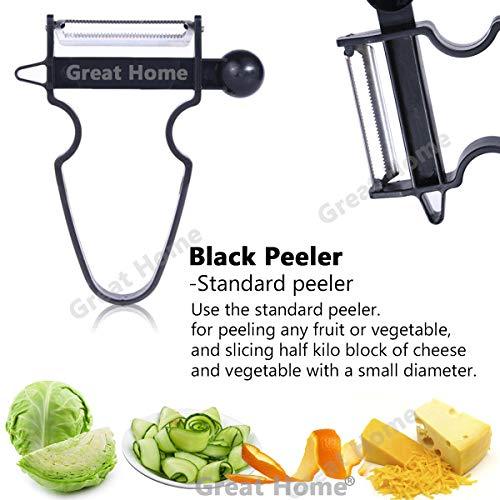 Magic Trio Peelers Set of 3 New Upgrade Potato Peeler Cabbage Stainless Steel Shredder Slicer Fruit Vegetable Kitchen Starter Kit for Mom by Great Home (Ship From US) Summer Promotion ONLY WEEK