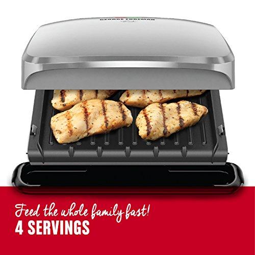 George Foreman 4-Serving Removable Plate Grill and Panini Press, Black, GRP1060B