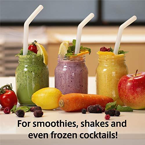 andCOLORS Silicone Straws Set re-useable and Environmentally Friendly Easy to Clean with Included Cleaning Brush 100% BPA Free Food Grade Silicone Dishwasher Safe (Set of 6) (Regular)