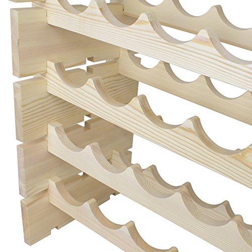 Smartxchoices 96 Bottle Stackable Modular Wine Rack Wooden Wine Storage Rack Free Standing Wine Holder Display Shelves, Wobble-Free, Solid Wood, (8 Row, 96 Bottle Capacity) (96 Bottle)