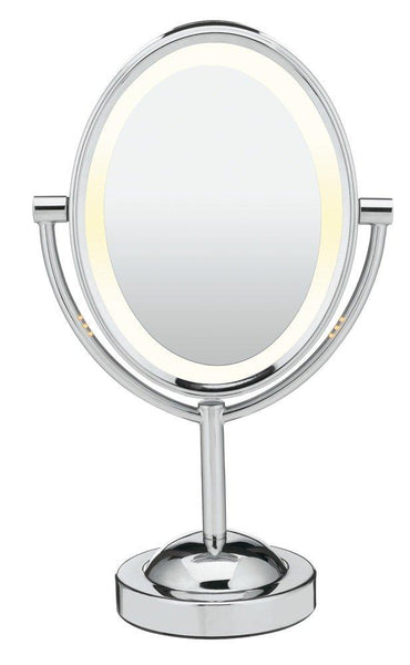 Conair Double-Sided Lighted Makeup Mirror - Lighted Vanity Mirror; 1x/7x magnification; Polished Chrome Finish