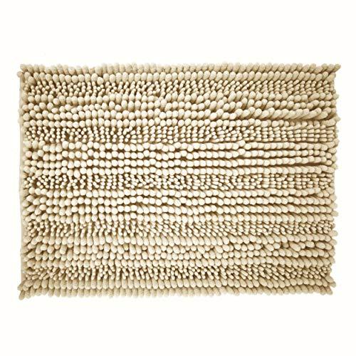 Polyte Premium Microfiber Shaggy Chenille Bath Mat, 20 x 32 in / 17 x 24 in, Set of 2 (Gray)