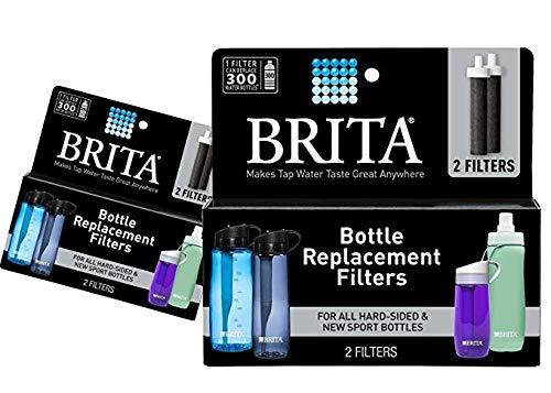 Brita Water Bottle Filter Replacements - BPA Free - 5 Count, Black