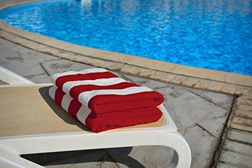 Utopia Towels Cabana Stripe Beach Towels (4 Pack, 30 x 60 Inches) - Large Pool Towels, Variety Pack