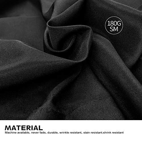 Surmente Tablecloth 90 x 132-Inch Rectangular Polyester Table Cloth for Weddings, Banquets, or Restaurants (Black) …