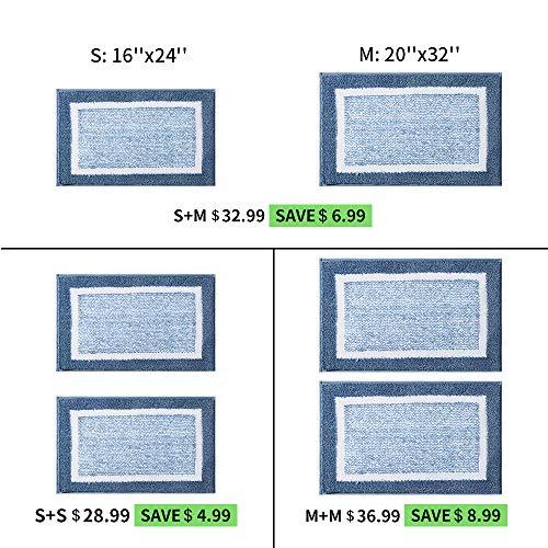 Bathroom Rug Mat,Blue Bath Rug Mat, Ultra Soft and Water Absorbent Bath Rug,Machine Wash/Dry, Plush Bath Mat for Bathroom, Living Room and Laundry Room.