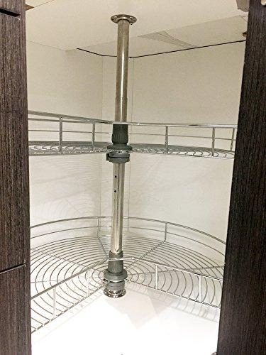 Dowell 28“ Kidney Shape Chrome Lazy Susan Double Rack Kitchen cabinet 2 Shelf Set